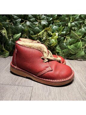 Duckfeet GRENA Fur Leather Red Lace-Up Boots 38 Womens 7-7.5